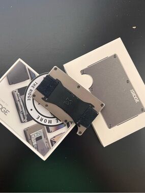 The Ridge Slim RFID Wallet - Titanium with Black Elastic